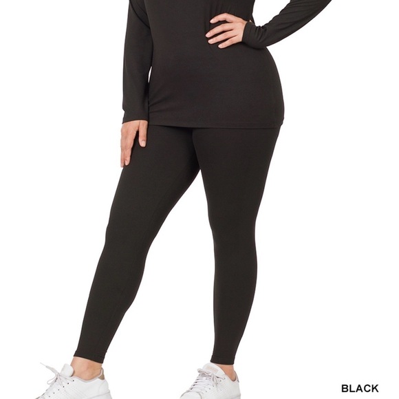New! PLUS MICROFIBER MOCK NECK TOP & LEGGINGS SET Size 1X 2X 3X - Picture 3 of 4